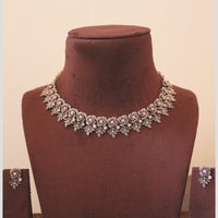 H K Fashion Oxidised Plated Pota Stone Necklace Set