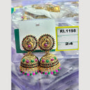 H K Fashion Gold Plated Pota And Pearl Jhumki Earrings 