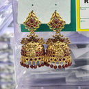 HK Fashion Matte Gold Plated Austrian And Pearl Temple Jhumki Earrings