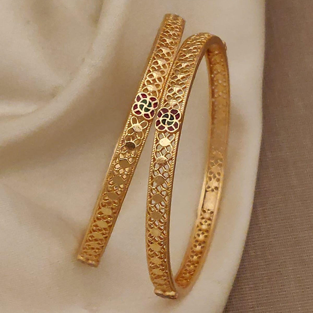 H K Fashion Premium Quality Dailywear Studded Microgold Bangles