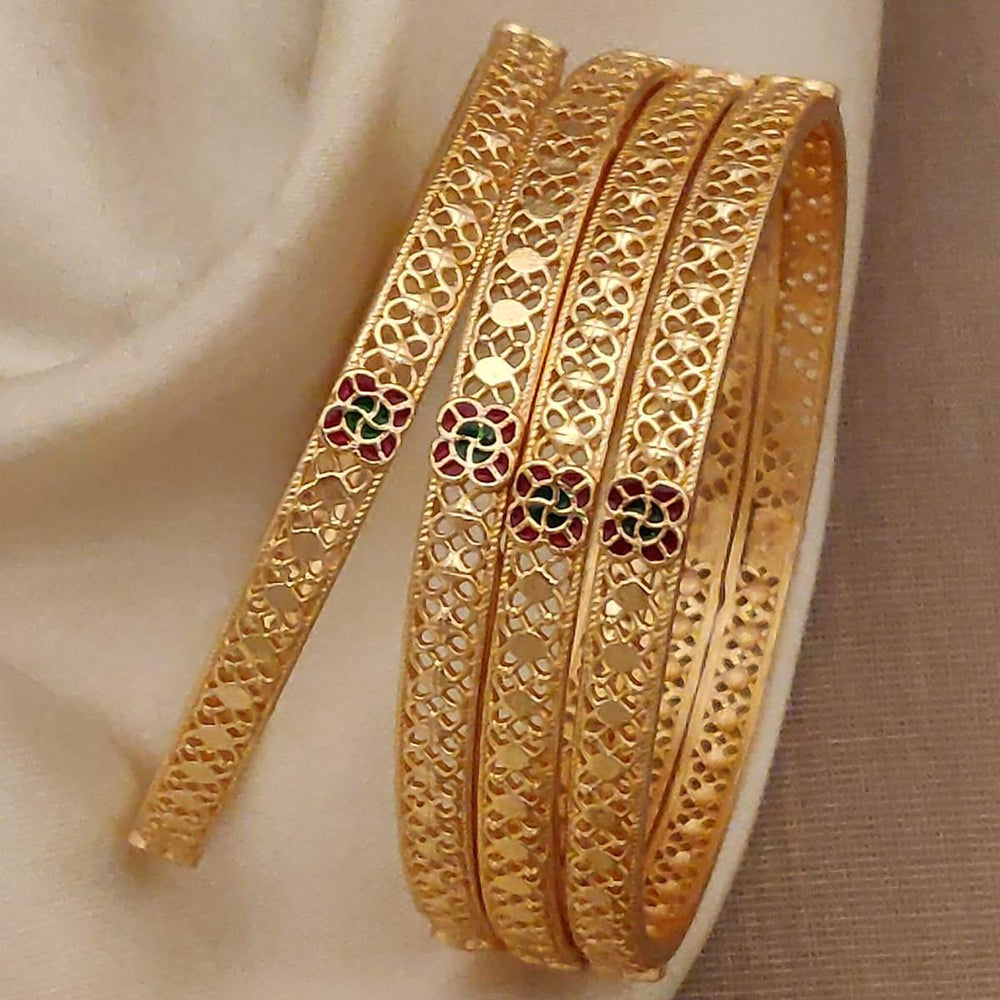 H K Fashion Premium Quality Dailywear Studded Microgold Bangles