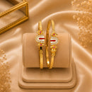 H K Fashion Royal Ethnic Austrian Stone And Intricate Meenakari Details Kada (Set of 3)