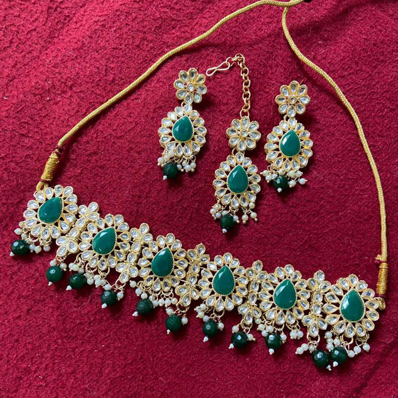 India Art Gold Plated Kundan Stone Necklace Set