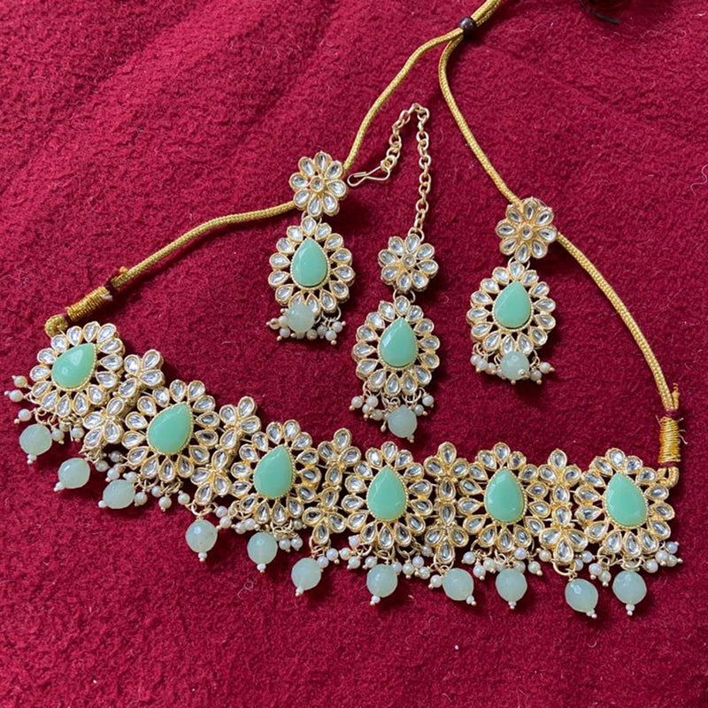 India Art Gold Plated Kundan Stone Necklace Set