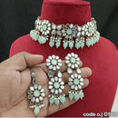 India Art Oxidised Plated Mirror Work Choker Necklace Set