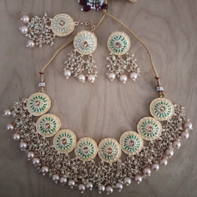 India Art Gold Plated Meenakari Necklace Set