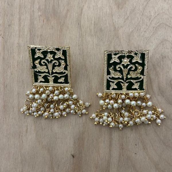 India Art Gold Plated Meenakari Earrings