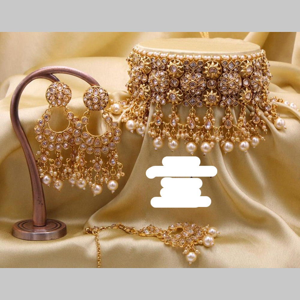 India Art Gold Plated Choker Necklace Set