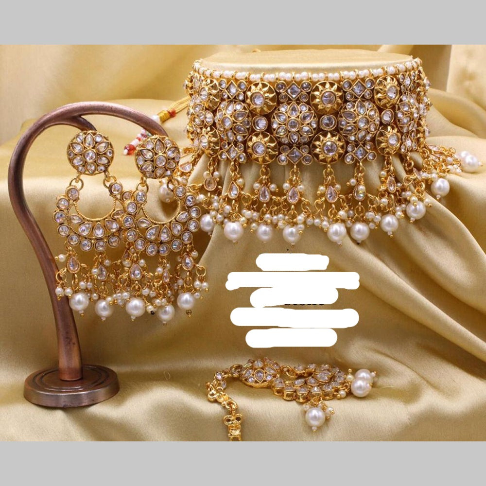 India Art Gold Plated Choker Necklace Set