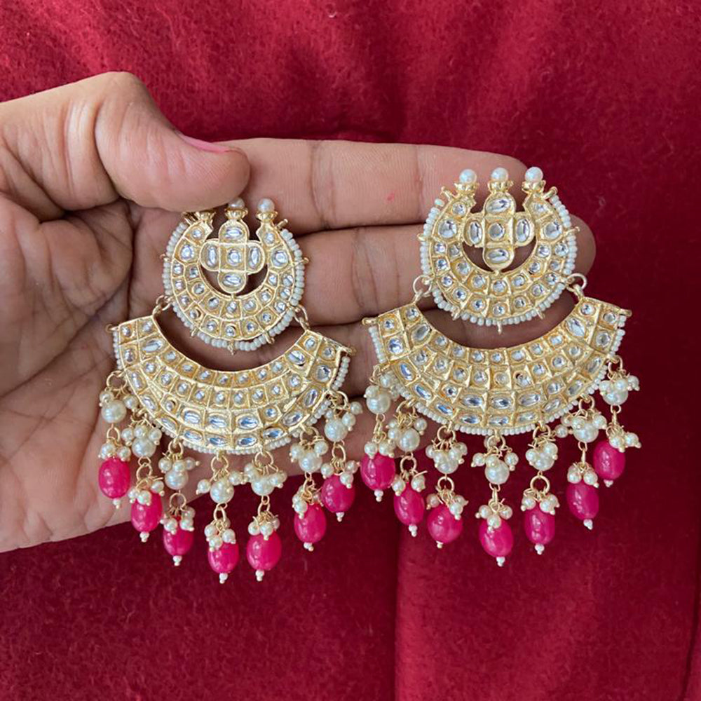 American Diamond CZ Traditional Gold Plated Red Brass Jhumka Earrings –  VOYLLA
