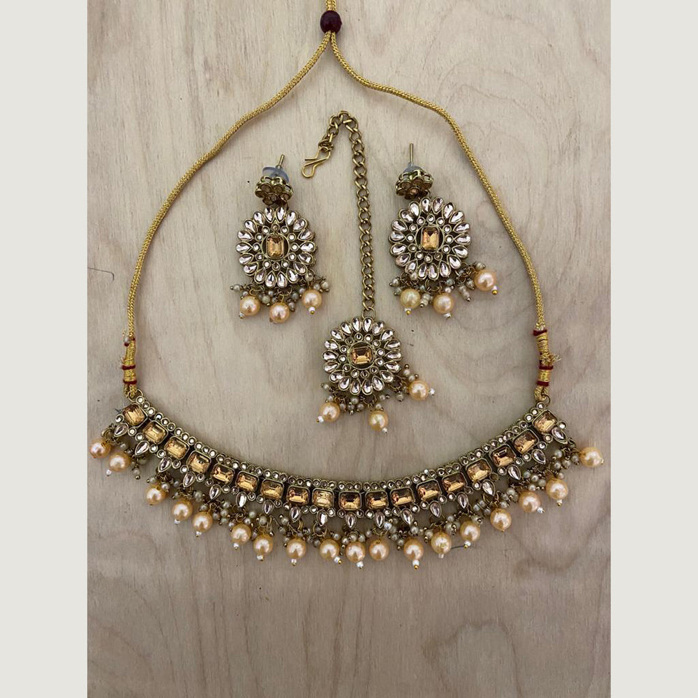 India Art Gold Plated Crystal Stone Necklace Set