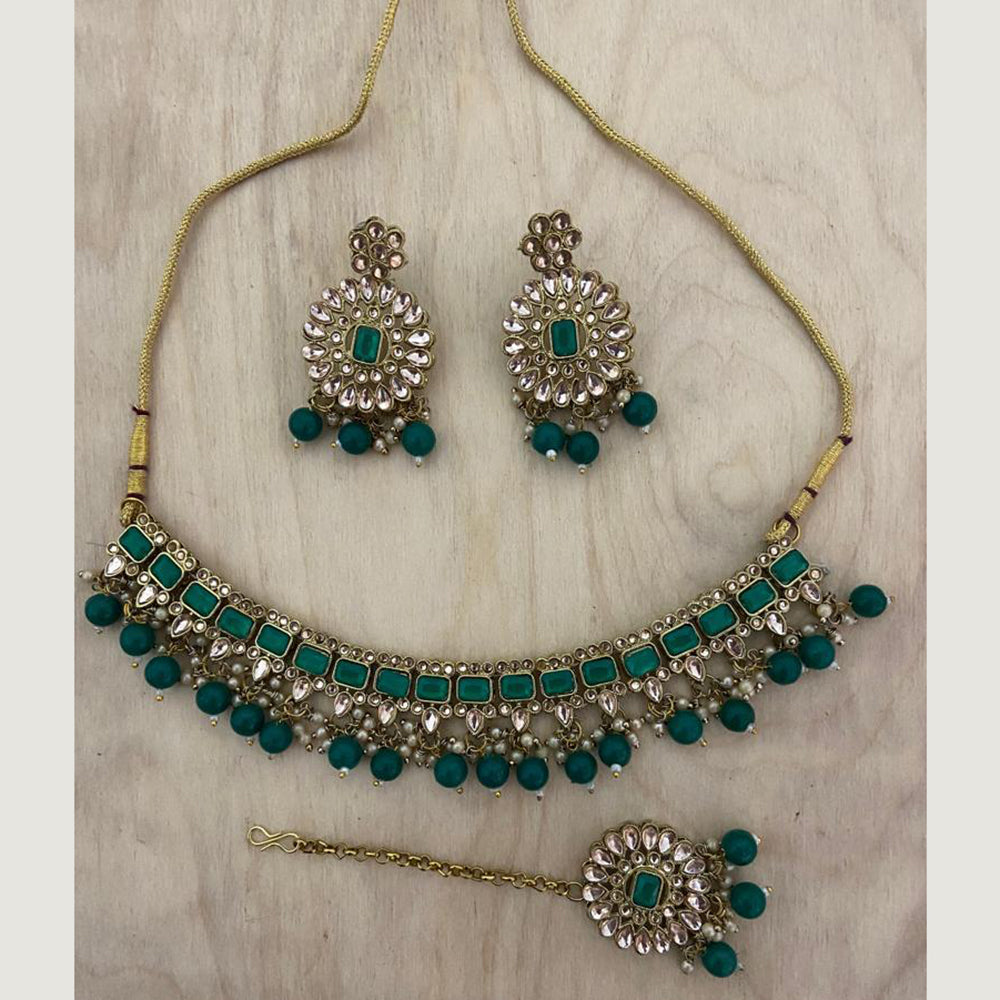 India Art Gold Plated Crystal Stone Necklace Set
