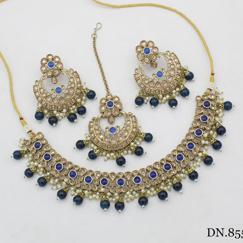 India Art Gold Plated Crystal Stone Necklace Set