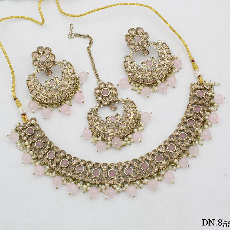 India Art Gold Plated Crystal Stone Necklace Set