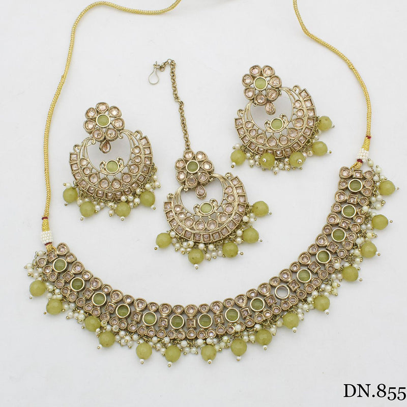 India Art Gold Plated Crystal Stone Necklace Set