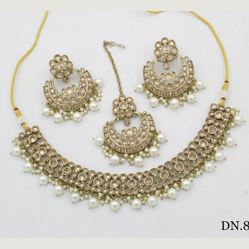 India Art Gold Plated Crystal Stone Necklace Set