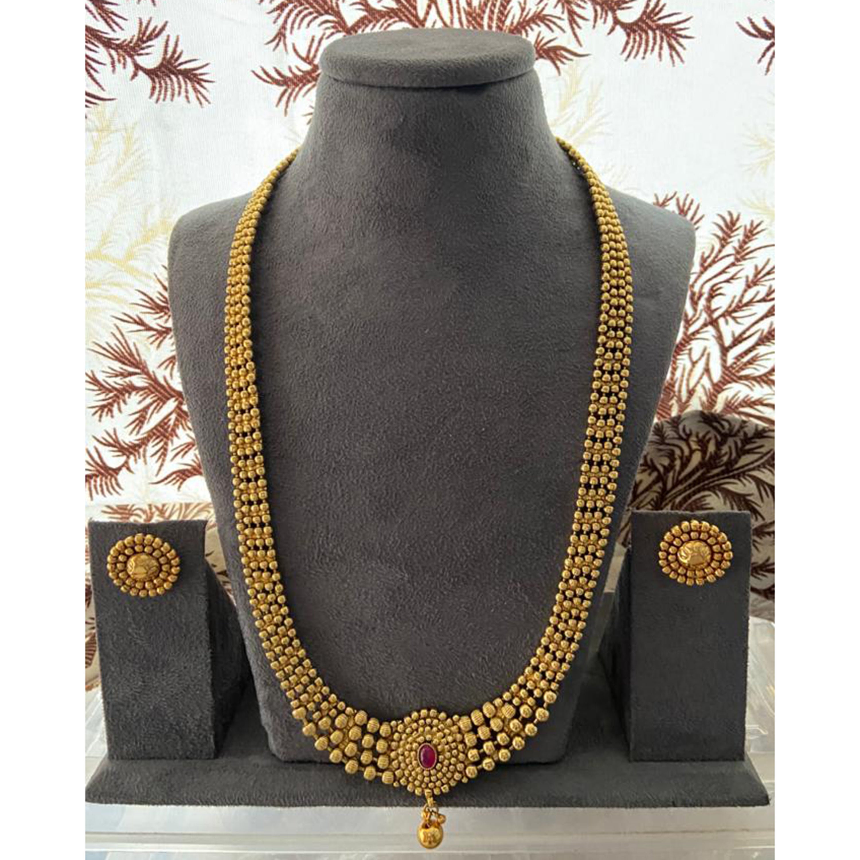 India Art Gold Plated Long Necklace Set