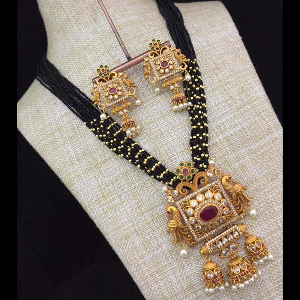 India Art Gold Plated Long Necklace Set