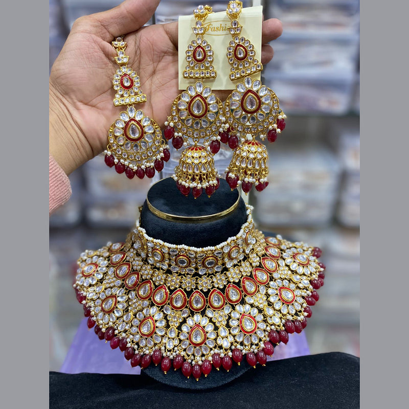 India Art  Gold Plated Kundan Necklace Set