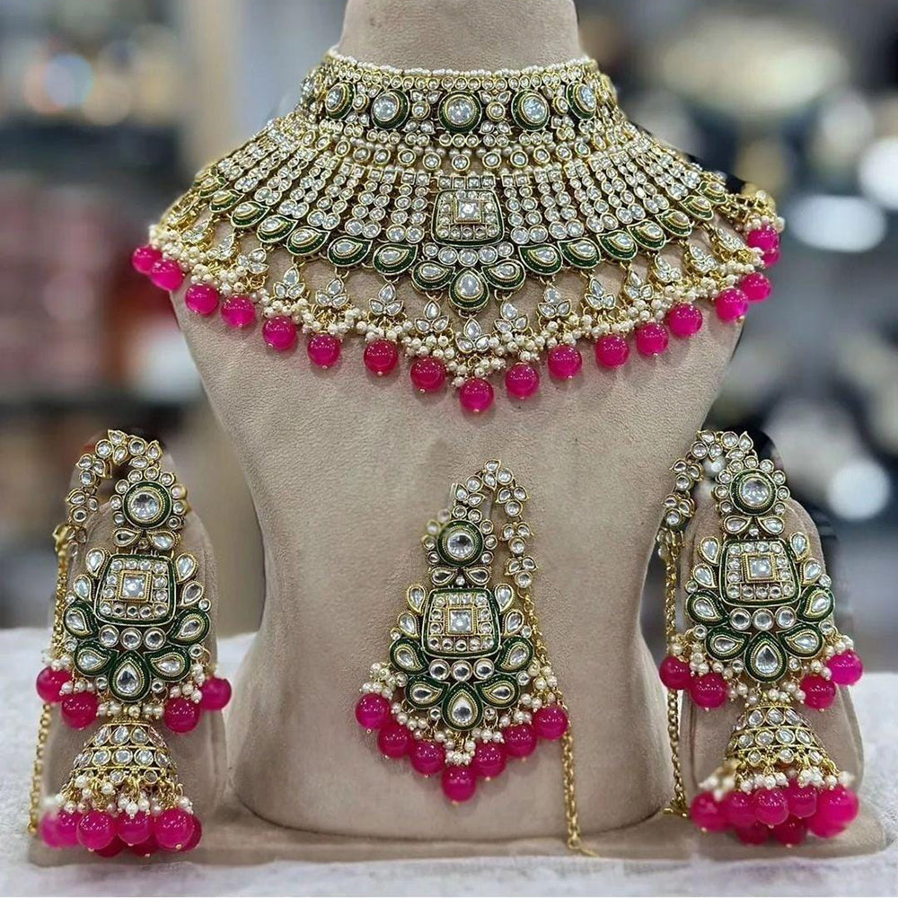 India Art Gold Plated Kundan Necklace Set