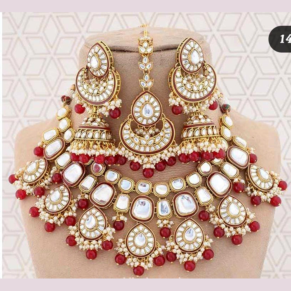 India Art Gold Plated Kundan Necklace Set