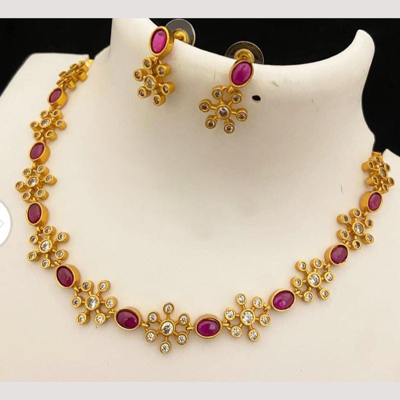 India Art Gold Plated Austrian Stone Necklace Set