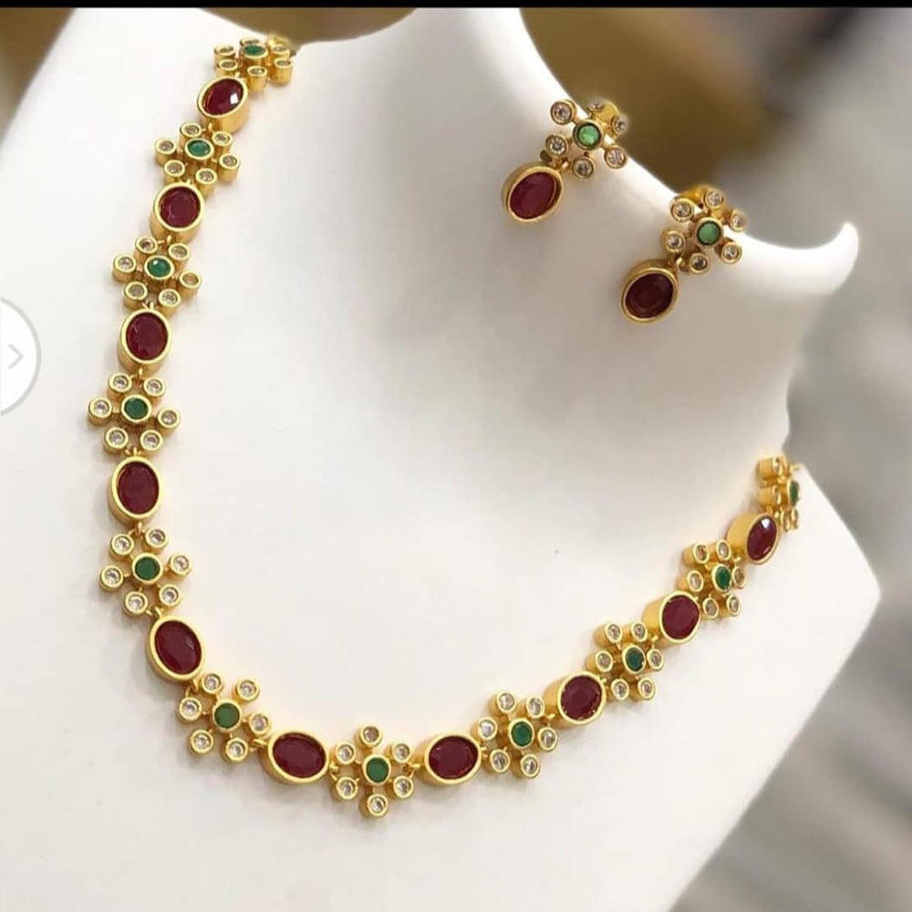 India Art Gold Plated Austrian Stone Necklace Set