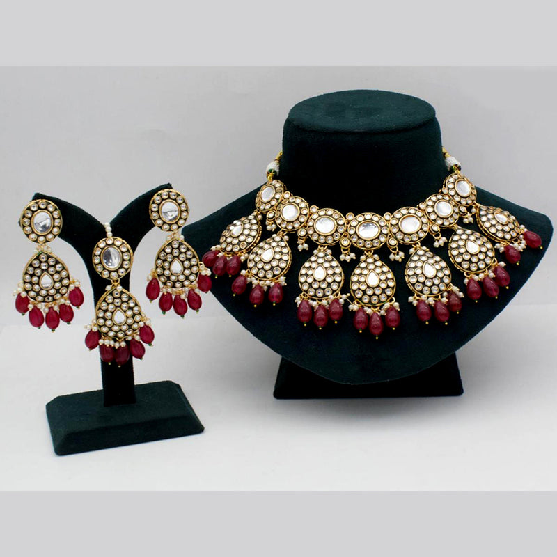 India Art Gold Plated Kundan Necklace Set