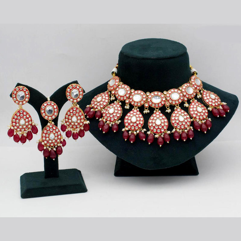 India Art Gold Plated Kundan Necklace Set