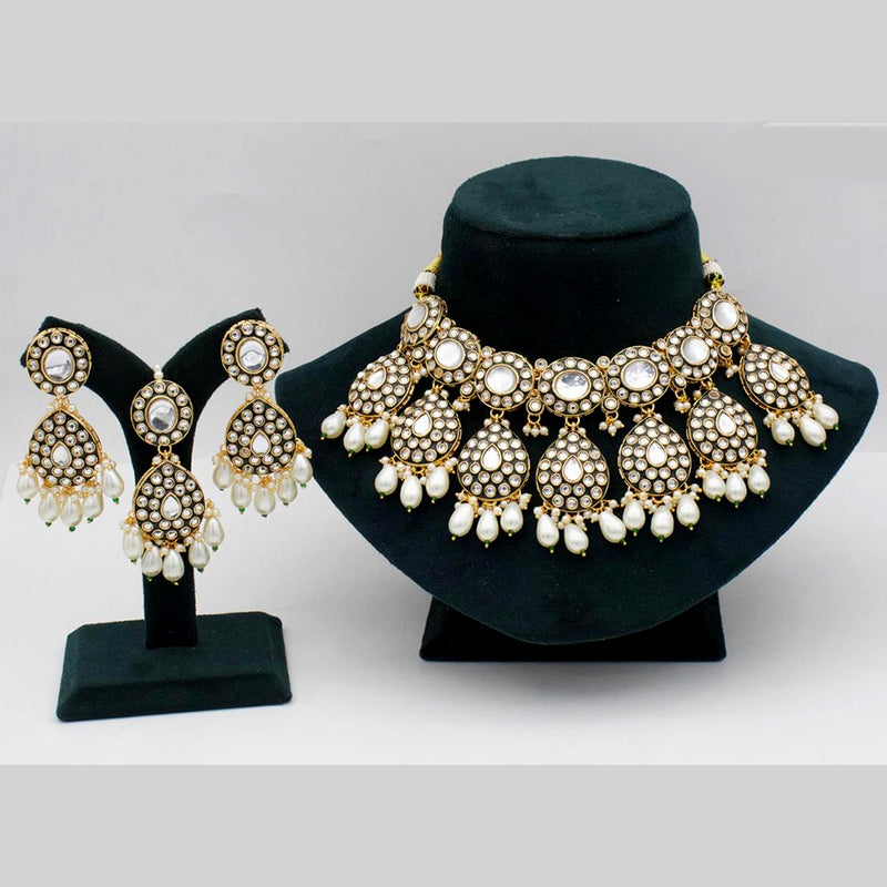 India Art Gold Plated Kundan Necklace Set