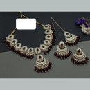 India Art Gold Plated Kundan And Beads Necklace Set