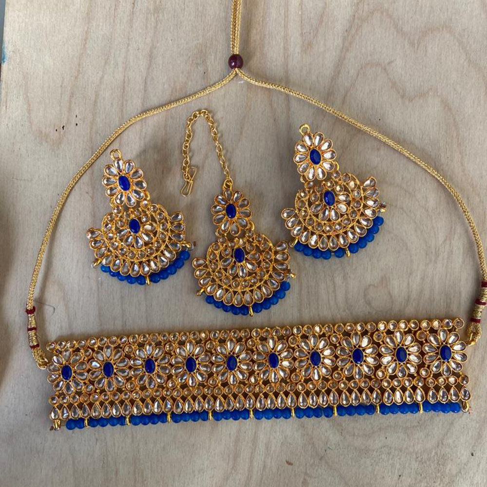 India Art Gold Plated Kundan Necklace Set