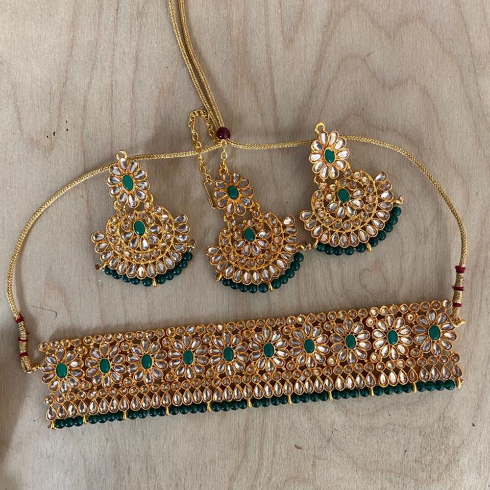 India Art Gold Plated Kundan Necklace Set