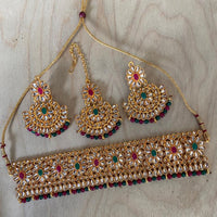 India Art Gold Plated Kundan Necklace Set