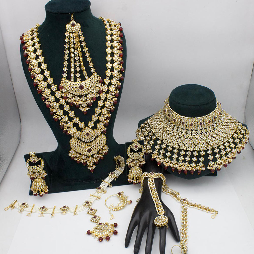 India Art Gold Plated Kundan Stone Bridal Set