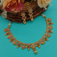 India Art Gold Plated Pota Stone Necklace Set