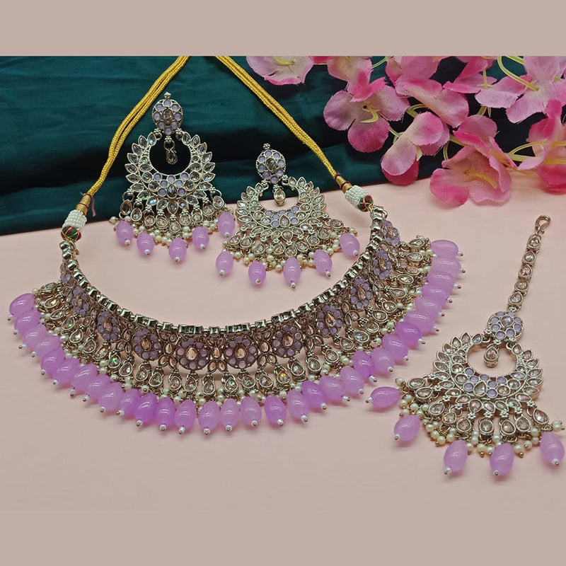 India Art Gold Plated Crystal Stone Necklace Set