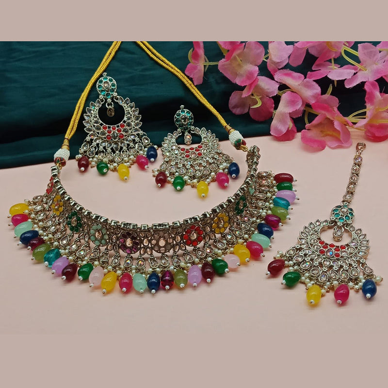 India Art Gold Plated Crystal Stone Necklace Set