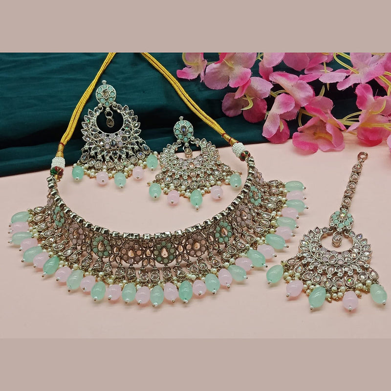 India Art Gold Plated Crystal Stone Necklace Set