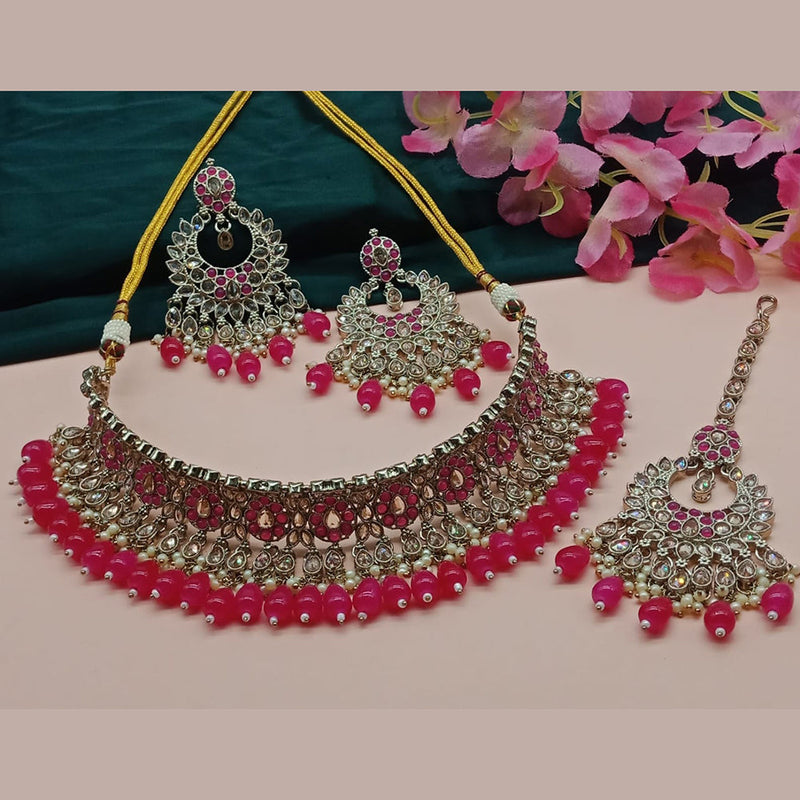 India Art Gold Plated Crystal Stone Necklace Set