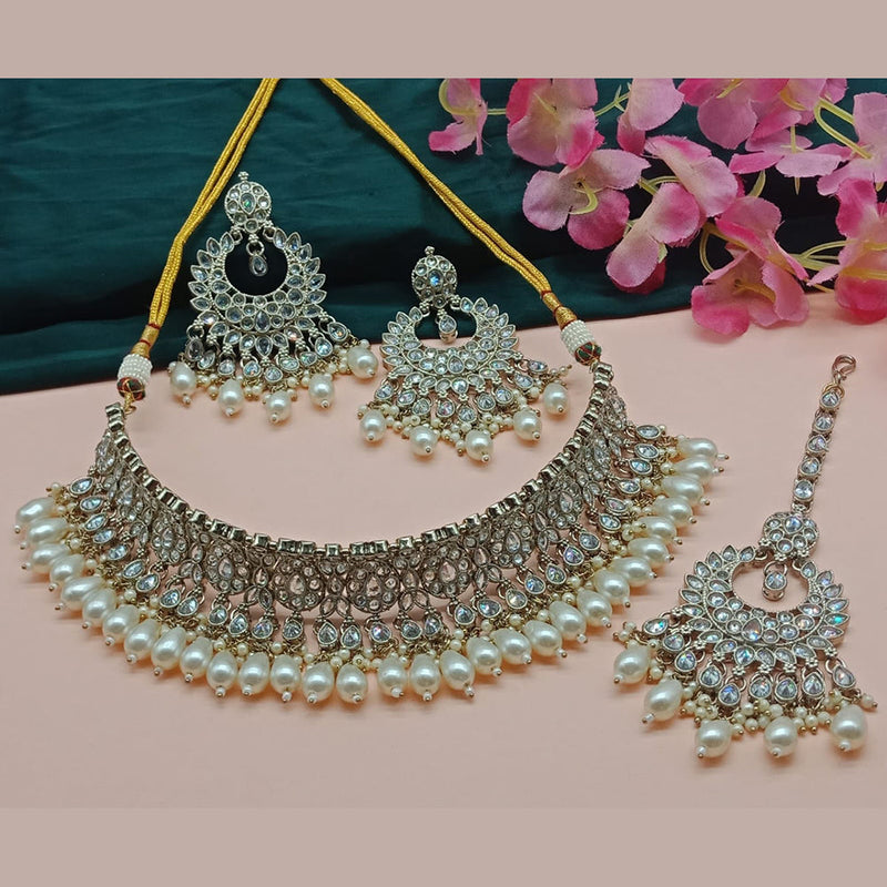 India Art Gold Plated Crystal Stone Necklace Set