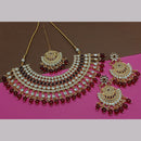 India Art Gold Plated Kundan Stone And Pearls Necklace Set