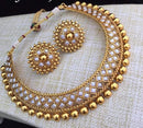 India Art Gold Plated Pota Stone Necklace Set