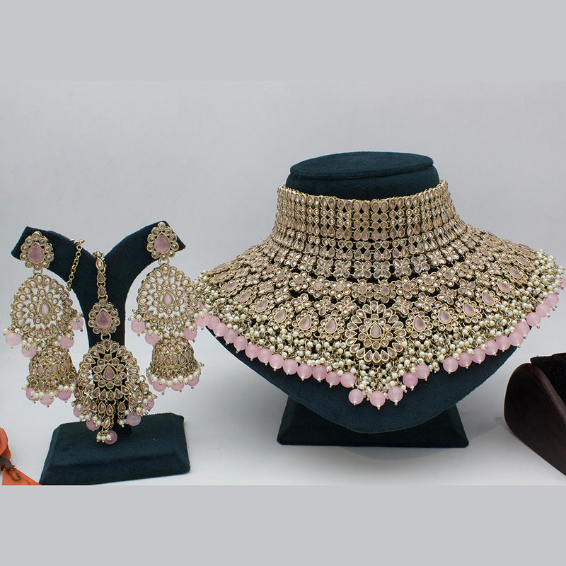 India Art  Kundan  Stone And Beads Necklace Set