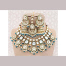 India Art Gold Plated Kundan Stone And Beads Necklace Set