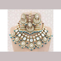 India Art Gold Plated Kundan Stone And Beads Necklace Set