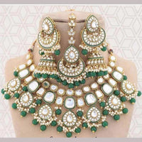 India Art Gold Plated Kundan Stone And Beads Necklace Set