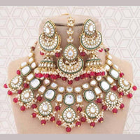 India Art Gold Plated Kundan Stone And Beads Necklace Set