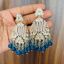 India Art Gold Plated Designer Kundan Pearl & Beads Earrings