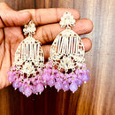 India Art Gold Plated Designer Kundan Pearl & Beads Earrings